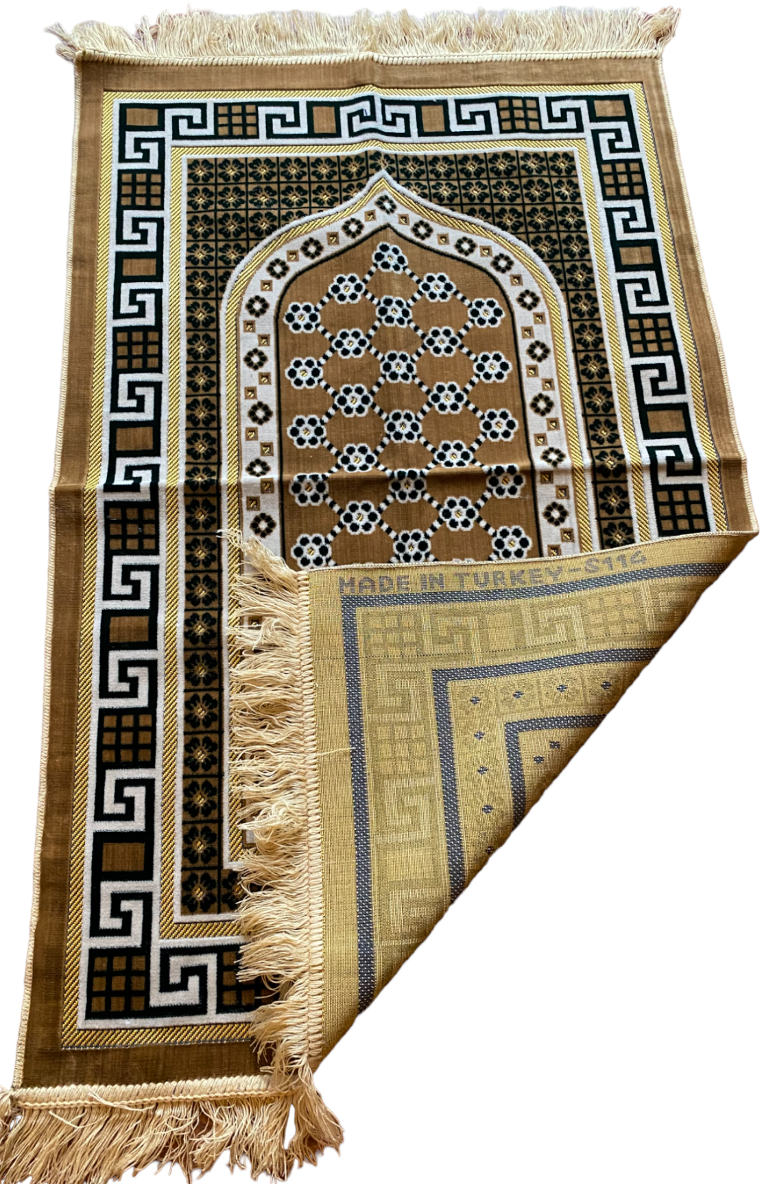 KD Star Gold Islamic Prayer Rugs, Islamic Mats, Ramadan Gift, Seccade, Mosallah