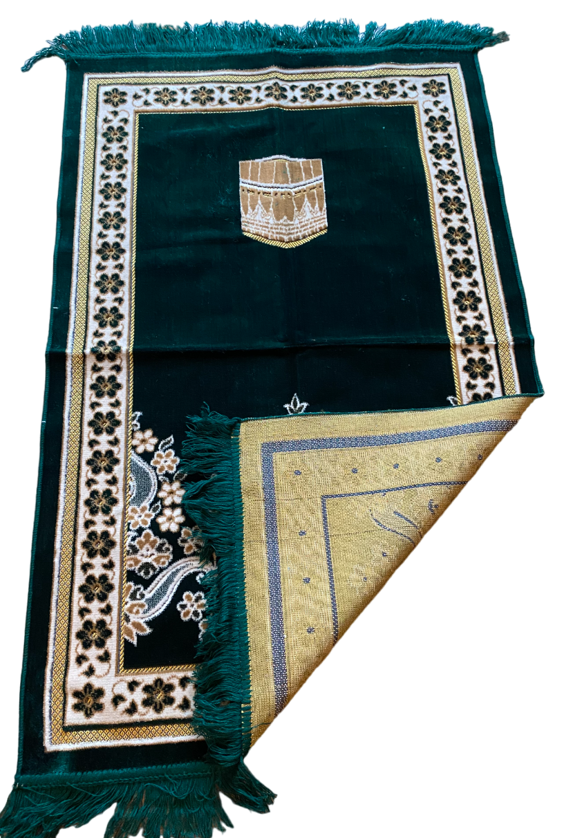 KD Star Green Islamic Prayer Rugs, Islamic Mats, Ramadan Gift, Seccade, Mosallah