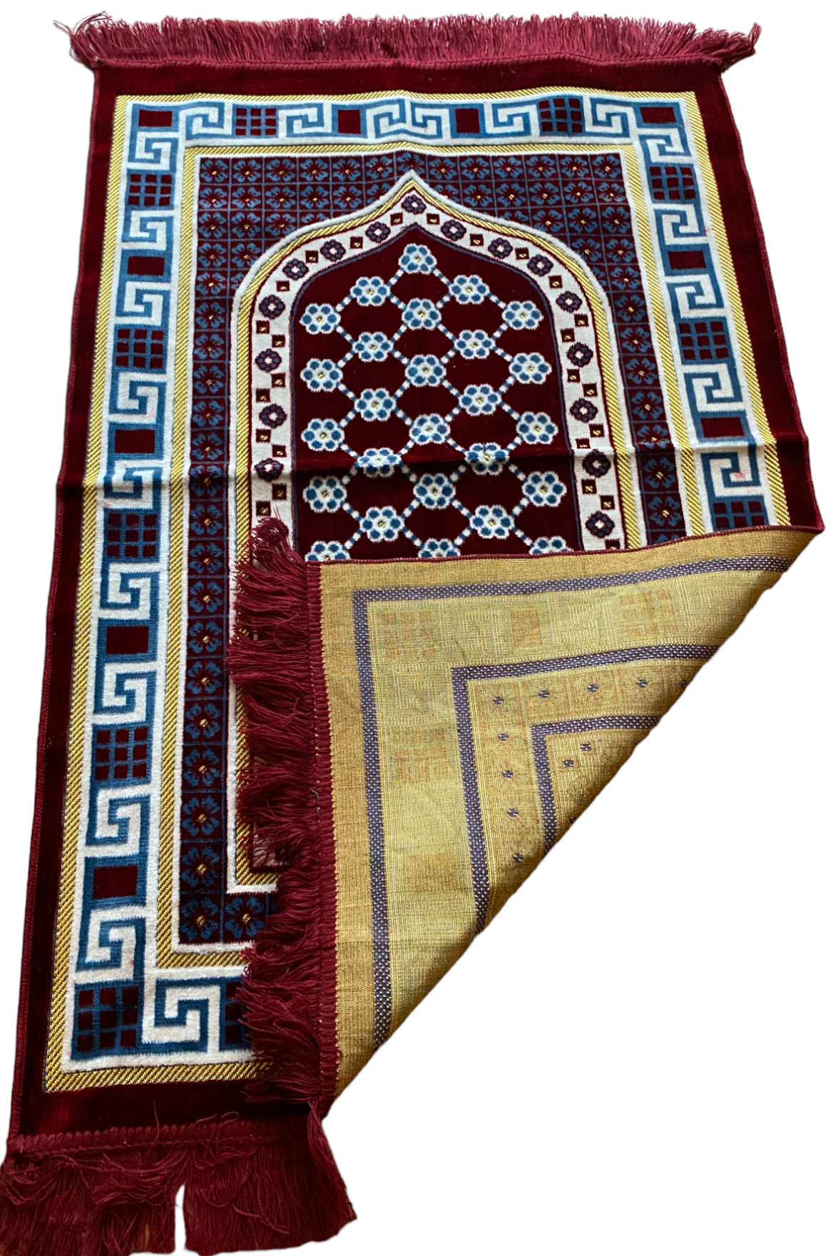 KD Star Red Islamic Prayer Rugs, Islamic Mats, Ramadan Gift, Seccade, Mosallah