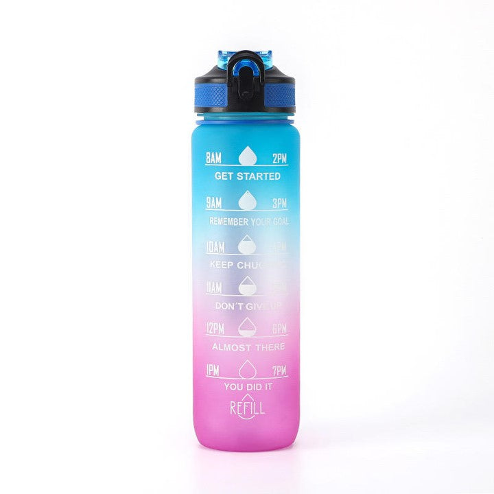 KD 32 oz Water Bottles with Time Marker and Straw, Motivational Water Bottle, Leakproof & One Hand Operation, BPA Free, Drinking Sports Water Bottle for Fitness, Gym & Outdoor