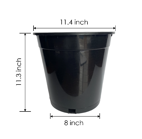 KD Black Nursery Pots, 5 Gallon Tall, Plastic Garden Planters, Pots for Flower Seedlings, Injection Molded, Indoor Outdoor Plants Seedlings Vegetables and Flowers