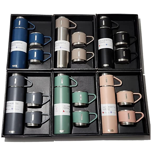 KD Vacuum Flask Gift Set Double Wall Stainless Steel, Business Gift, Travel Mug Cup Set, Thermos Bottle Vacuum Flask Set