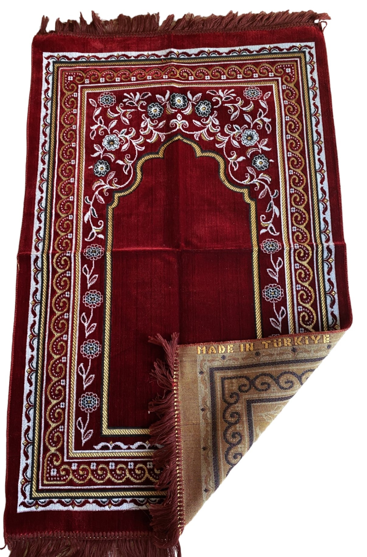 KD Floral Islamic Prayer Rugs, Muslim Prayer Mats, Velvet Sajjadah, Janamaz, Islamic Gifts