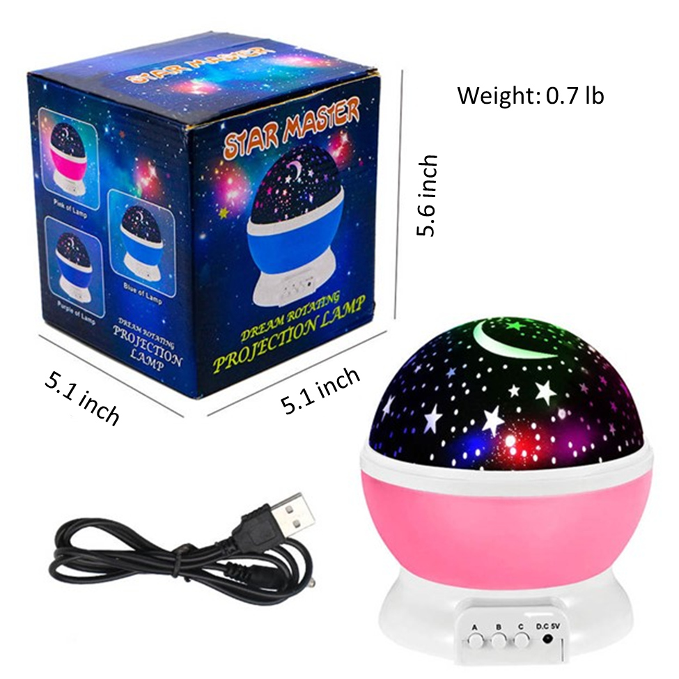 KD Star Projector, Night Light for Kids, 12 Color Changing Light Modes with USB Cable, 360°Rotating Moon Star, Desk Lamp for Bedroom,  Sleepover Party Décor, Birthday Gift